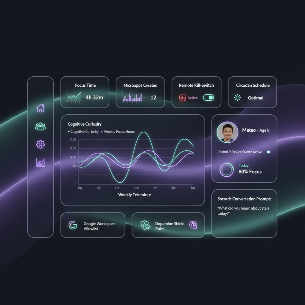 ZentryOS Parental Dashboard Liquid Glass Interface
